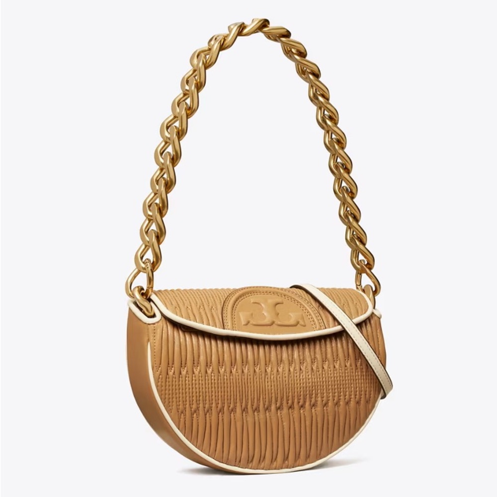 Tory Burch MINI FLEMING SOFT PLEATED CRESCENT BAG